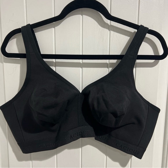 Cacique Bra Unlined Full Coverage Wireless Support Lane Bryant Black 42DD - Picture 1 of 11